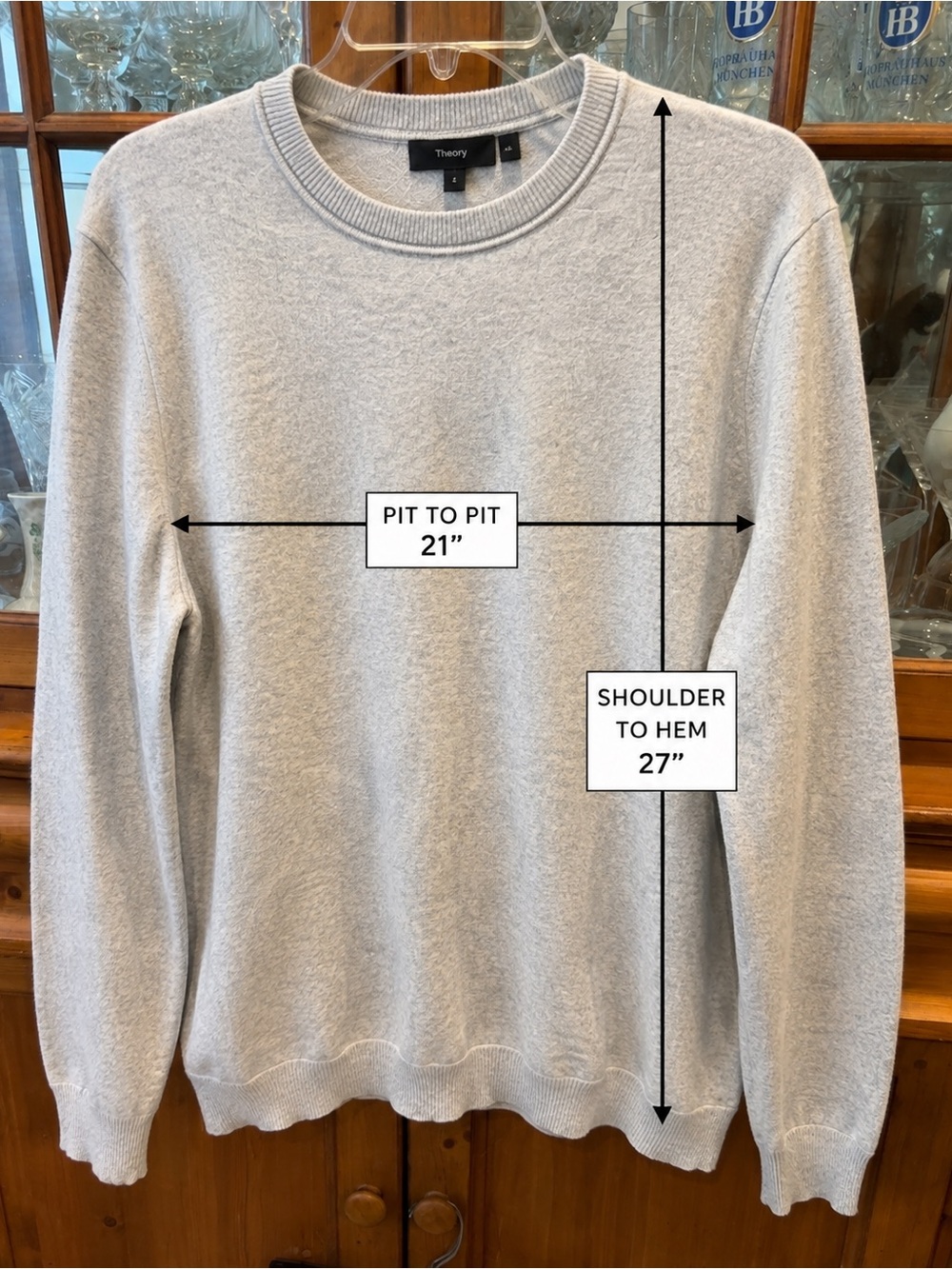 Theory Men’s Cashmere Crewneck Sweater Gray Large L - Picture 4 of 11